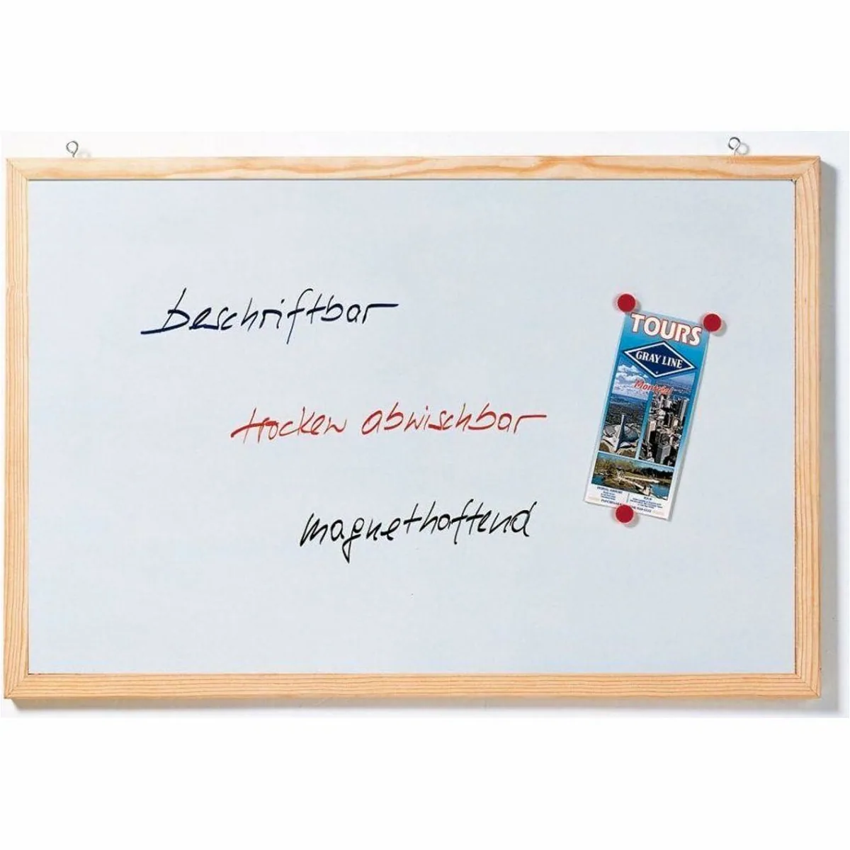 Franken Whiteboard 60 x 40 cm, magnethaftend, beschriftbar, Holzrahmen