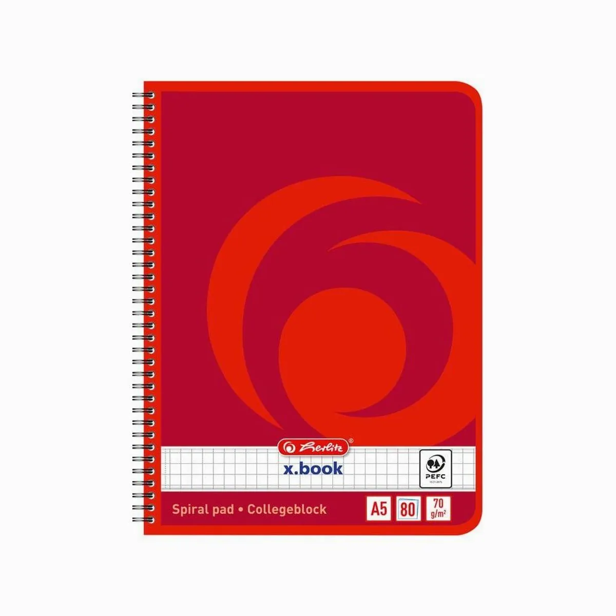 Herlitz Collegeblock A5, 80 Blatt kariert, Spiralbindung, 70g/m²
