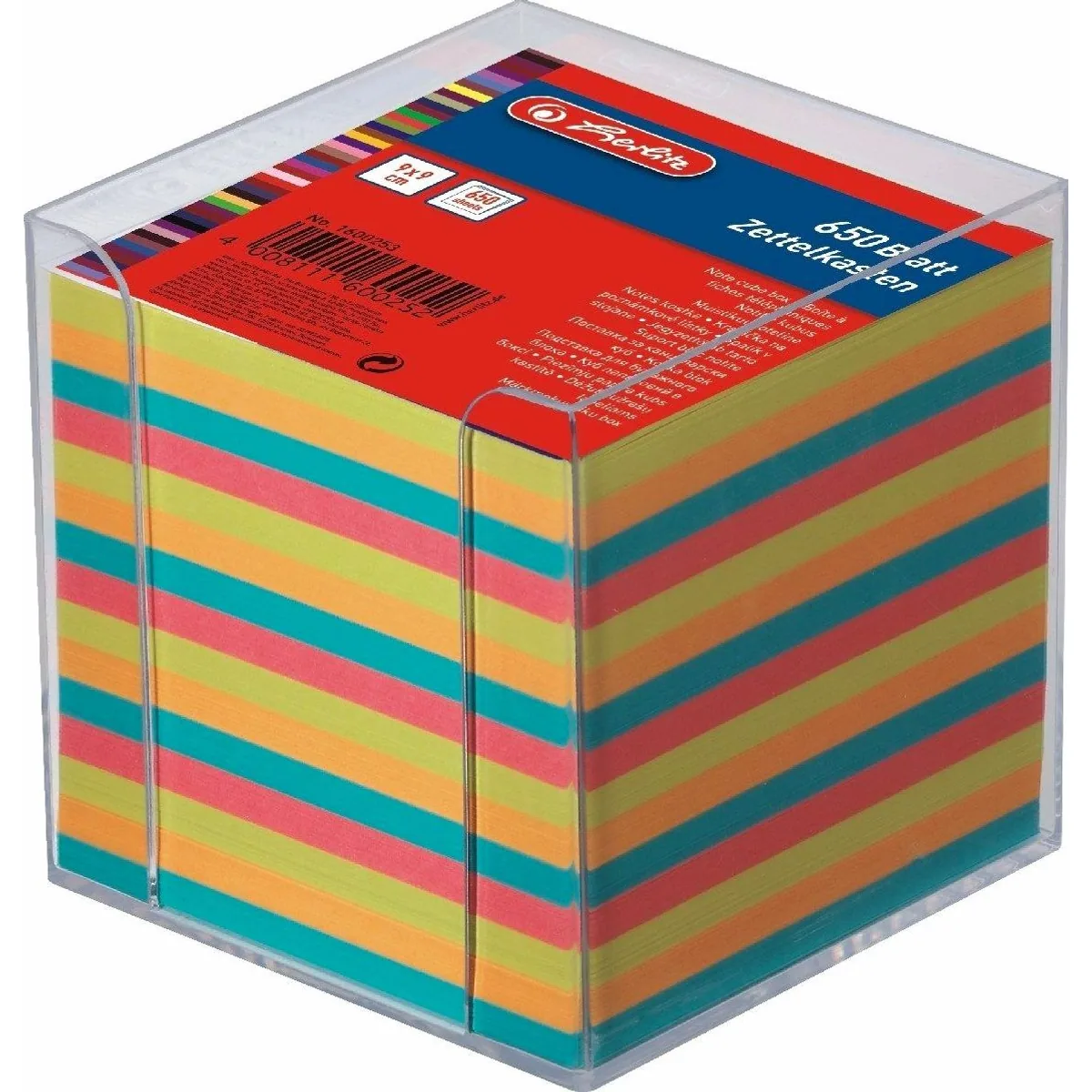 Herlitz Notizzettel Zettelkasten, 650 Blatt, farbig geschichtet