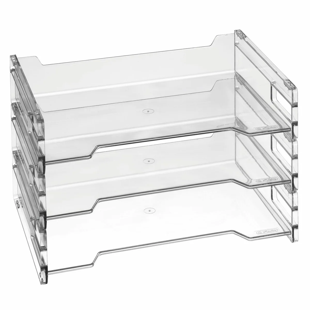 Herlitz Briefablage 3er Set, stapelbar, transparent glasklar